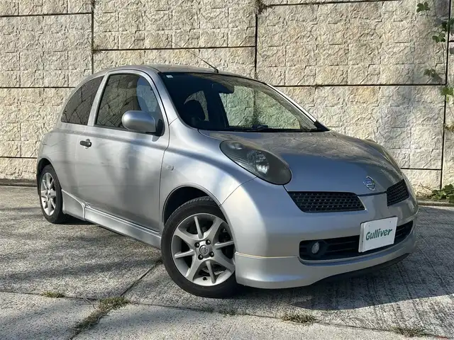 日産 マーチ 12SR 長崎県 2004(平16)年 13.2万km ダイヤモンドシルバー ワンオーナー/社外メモリナビ/（CD/DVD）/リモコンキー/純正15インチAW