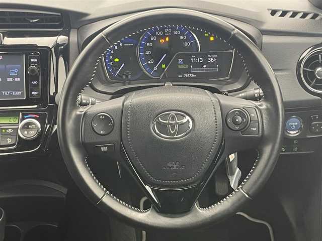 トヨタ カローラ フィールダー ハイブリッドG ダブルバイビー 愛知県 2016(平28)年 8万km ブラックマイカ 純正ナビ　フルセグＴＶ　Ｂｌｕｅｔｏｏｔｈ　バックカメラ　シートヒーター　黒ハーフレザー　セーフティセンス　衝突軽減　レーンキープ　オートハイビーム　ＬＥＤヘッドライト　ＥＴＣ　スマートキー　禁煙車