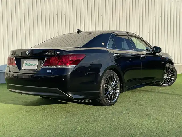 トヨタ クラウン ハイブリッド アスリートG 香川県 2013(平25)年 7.8万km プレシャスブラックパール プリクラッシュセーフティシステム/純正8インチナビゲーション/【AM/FM/BT/TV】/パノラミックビューモニター/ブラックレザーシート/シートヒーター/シートメモリー/ベンチレーション/インテリジェントクリアランスソナー/パワーシート/ビルトインETC/革巻きステアリング/ステアリングリモコン/レーダークルーズコントロール/HIDライト/フォグランプ/純正18インチアルミホイール/純正フロアマット/スマートキー/プッシュスタート