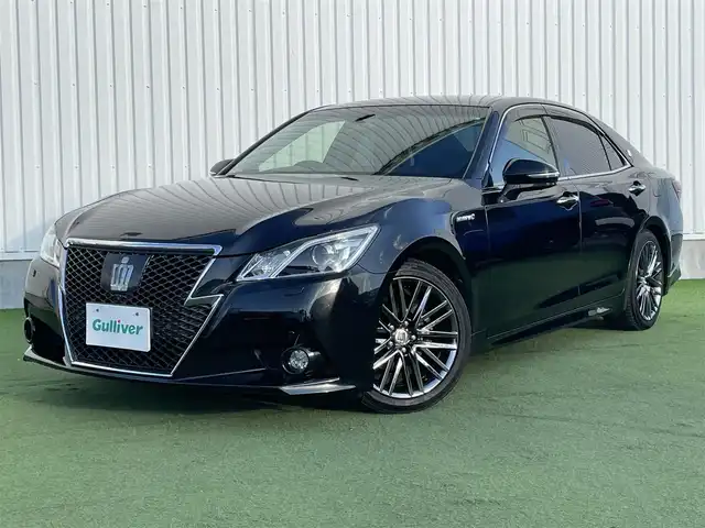 トヨタ クラウン ハイブリッド アスリートG 香川県 2013(平25)年 7.8万km プレシャスブラックパール プリクラッシュセーフティシステム/純正8インチナビゲーション/【AM/FM/BT/TV】/パノラミックビューモニター/ブラックレザーシート/シートヒーター/シートメモリー/ベンチレーション/インテリジェントクリアランスソナー/パワーシート/ビルトインETC/革巻きステアリング/ステアリングリモコン/レーダークルーズコントロール/HIDライト/フォグランプ/純正18インチアルミホイール/純正フロアマット/スマートキー/プッシュスタート