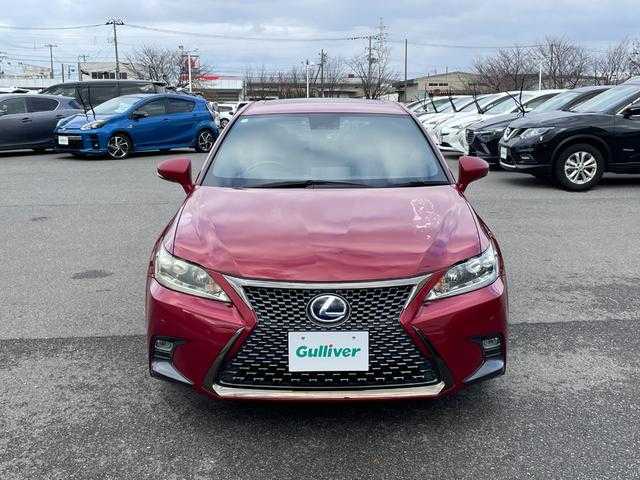 レクサス ＣＴ 200h Fスポーツ 山形県 2011(平23)年 6.1万km レッドマイカクリスタルシャイン サンルーフ/純正HDDナビ/　　【CD DVD BT フルセグ USB AUX】/バックカメラ/クルーズコントロール/LEDオートヘッドライト/レザーシート/パワーシート/シートヒーター/純正17インチアルミホイール/ドライブレコーダー/コーナーセンサー/ステアリングスイッチ/パドルシフト/電動格納ウィンカーミラー/フォグランプ/スマートキー×2/カードキー/ETC