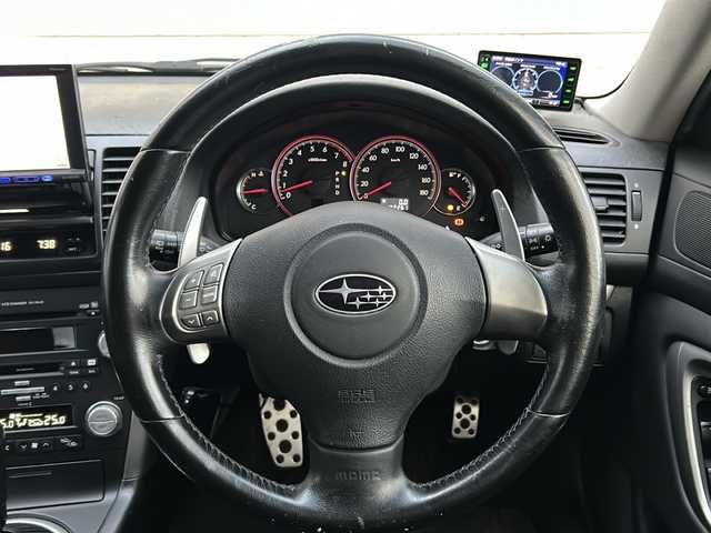 スバル レガシィ ツーリングワゴン 2．5i アーバンセレクション 秋田県 2008(平20)年 18.7万km ミッドナイトブルーパール ・４ＷＤ/・プッシュスタート/・スマートキー/・ＥＴＣ/・ＭＴモード付ＡＴ/・ドライブレコーダー/・黒ハーフ革シート/・前席パワーシート/・ＨＩＤ/・Ｒｅｇｕ．９２－Ｚマフラー/・フォグライト黄色/・17インチアルミホイール