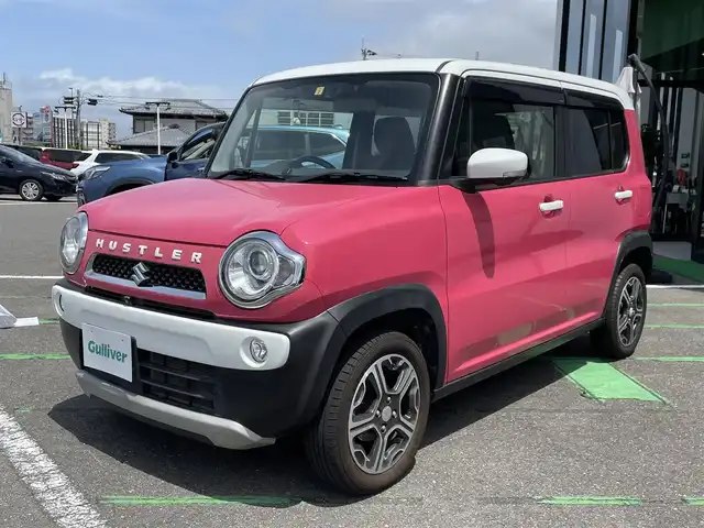 スズキ ハスラー X ターボ 長崎県 2016(平28)年 6.9万km キャンディピンクメタリック/ホワイト2トーンルーフ 全方位カメラ/純正メーカーナビ/（フルセグ・DVD・BT・USB）/デュアルカメラブレーキサポート/HID/オートライト/レーンキープアシスト/スマートキー/アイドリングストップ/ETC/前席シートヒーター/プッシュスタート