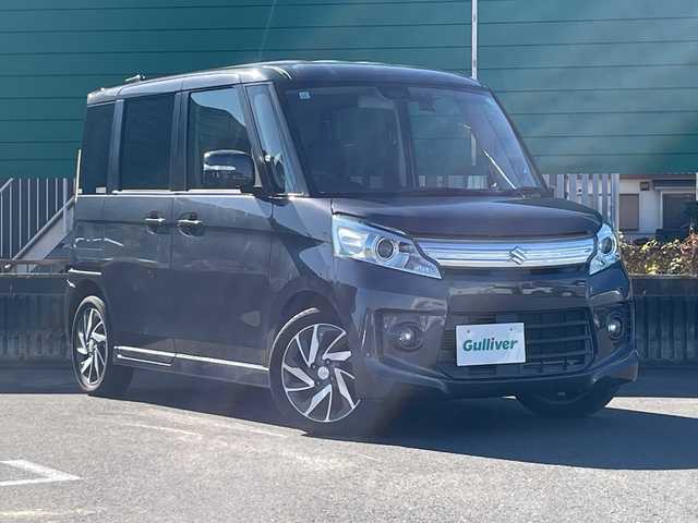 スズキ スペーシア カスタム TS 茨城県 2013(平25)年 5万km グレー メーカー純正ナビ/【TV/AM/FM/iPod/AUX/AppleCarPlay/AndroidAuto】/純正15インチアルミホイール/純正フロアマット/両側パワースライドドア/プッシュスタート/スマートキー/Bluetooth接続/LEDヘッドライト