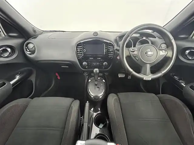日産 ジューク ニスモ 道央・札幌 2019(平31)年 4.6万km ブリリアントホワイトパール ・４WD/・寒冷地仕様/・純正メモリナビ/・CD/DVD/SD/BT/iPod/フルセグTV/・アラウンドビューモニター/・ドライブレコーダー/・ETC/・横滑り防止装置/・ステアリングスイッチ/・電動格納ウィンカーミラー/・キセノンヘッドライト/・オートライト/・フォグライト/・ドアバイザー/・純正１８インチAW/・スマートキー/・スペアキー/・保証書/・取扱説明書