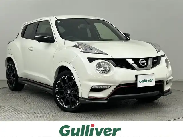 日産 ジューク ニスモ 道央・札幌 2019(平31)年 4.6万km ブリリアントホワイトパール ・４WD/・寒冷地仕様/・純正メモリナビ/・CD/DVD/SD/BT/iPod/フルセグTV/・アラウンドビューモニター/・ドライブレコーダー/・ETC/・横滑り防止装置/・ステアリングスイッチ/・電動格納ウィンカーミラー/・キセノンヘッドライト/・オートライト/・フォグライト/・ドアバイザー/・純正１８インチAW/・スマートキー/・スペアキー/・保証書/・取扱説明書