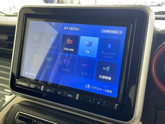スズキ スペーシア ギア HYBRID XZ 岐阜県 2018(平30)年 3.3万km オフブルーメタリック/ガンメタリック2トーンルーフ 社外8インチナビ/　(AM/FM/CD/DVD/Bluetooth/フルセグTV)/バックカメラ/衝突軽減ブレーキ/コーナーセンサー/両側パワースライドドア/シートヒーター/ETC/フロアマット/ドアバイザー/スマートキー/スペアキー/取説