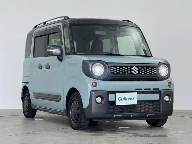 スズキ スペーシア ギア HYBRID XZターボ 愛知県 2019(令1)年 2.3万km オフブルーメタリック/ガンメタリック2トーンルーフ ワンオーナー/全方位カメラ/ケンウッドナビ/ヘッドアップディスプレイ/シートヒーター/ETC装備/両側パワースライドドア/純正フロアマット/LEDライト/DVD再生可能/クルーズコントロール/フルセグTV/パドルシフト