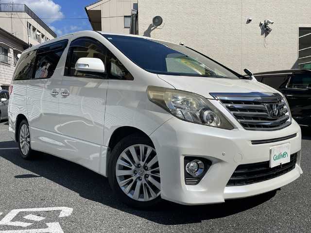 トヨタ アルファード 240S 広島県 2012(平24)年 12万km ホワイトパールクリスタルシャイン /登録時走行距離/　　　　　　　119910キロ/純正ナビ/バックカメラ/地デジ/両側パワースライドドア/ビルトインETC/新車時整備手帳/　　【保証書】/