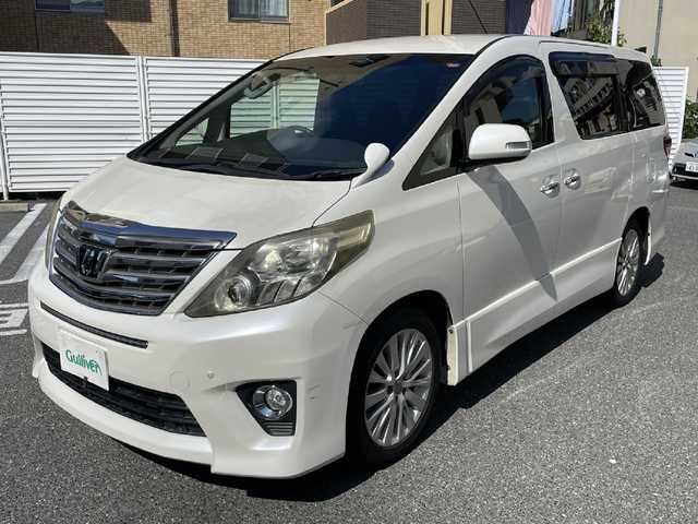トヨタ アルファード 240S 広島県 2012(平24)年 12万km ホワイトパールクリスタルシャイン /登録時走行距離/　　　　　　　119910キロ/純正ナビ/バックカメラ/地デジ/両側パワースライドドア/ビルトインETC/新車時整備手帳/　　【保証書】/