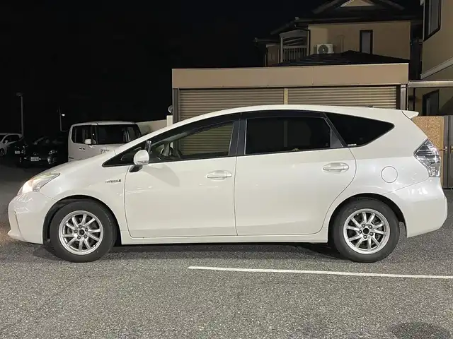 トヨタ プリウス α S 千葉県 2012(平24)年 12.3万km ホワイトパールクリスタルシャイン 純正SDナビ【フルセグ、BT、DVD、CD】/社外16インチアルミホイール/社外16インチアルミ付冬タイヤ積込/純正ホイールキャップ積込/ETC/前後ドラレコ（DRV-MR740）/オートライト/フォグ/バックカメラ/ステアリングスイッチ/フルオートPW/純正フロアマット/保証書/取説/ナビ説