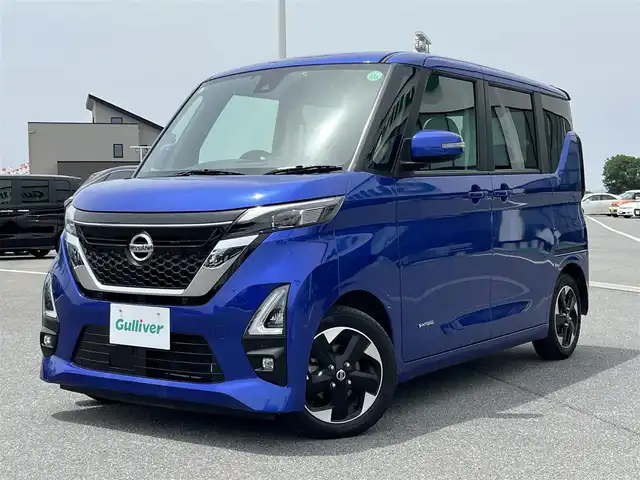 日産 ルークス HWS X プロパイロットED 奈良県 2022(令4)年 4.5万km アトランティックブルー 純正ナビ　/フルセグＴＶ　/ビルドインＥＴＣ　/両側パワスラ　/アラウンドビューモニター　/Ｂｌｕｅｔｏｏｔｈ　/プロパイロット　/ＵＳＢ入力端子　/社外マット　/純正アルミホイール　/コーナーセンサー　/オートライト/衝突被害軽減システム/エアバッグ