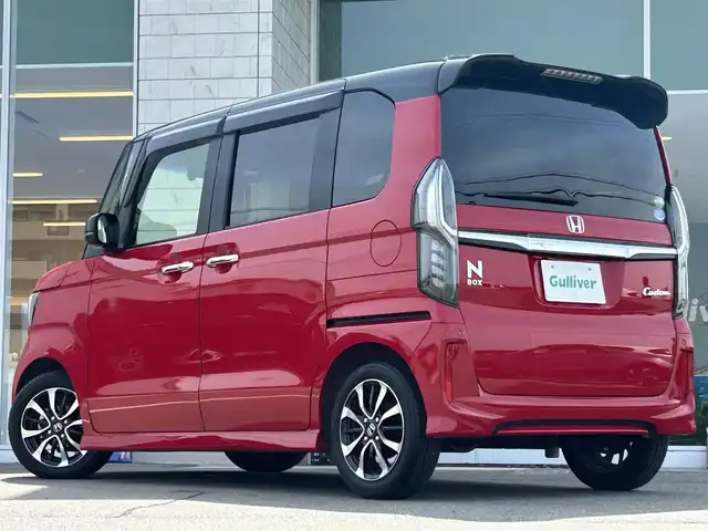 ホンダ Ｎ ＢＯＸ カスタム G L ホンダセンシング 兵庫県 2020(令2)年 0.8万km ミラノレッド 純正ナビ/バックカメラ/フルセグTV/Bluetoothオーディオ/前後ドライブレコーダー/前席シートヒーター/両側パワースライドドア/クルーズコントロール/ETC/LEDヘッドライト/ワンオーナー