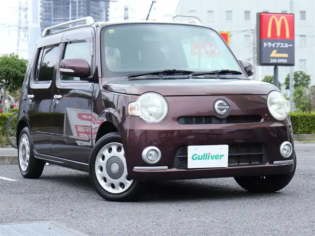 ダイハツ ミラ ココア プラスX 神奈川県 2010(平22)年 5.1万km プラムブラウンクリスタルマイカ ルーフレール/純正フロアマット/ドアバイザー/純正ヘッドライト/保証書/取説/スペアキー/記録簿(H25/27/29/R1/3/5)
