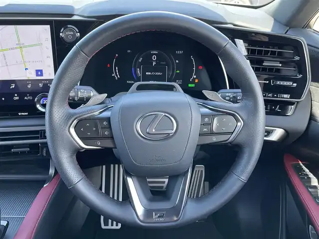 レクサス ＲＸ 500h Fスポーツパフォーマンス 道央・札幌 2023(令5)年 5.3万km ヒートブルーコントラストレイヤリング ４WD/ワンオーナー/純正メーカーOPナビ/AM/FM/BT/フルセグ/レクサスセーフティセンス/プリクラッシュセーフティ/横滑り防止装置/レーダークルーズコントロール/レーンキープアシスト/クリアランスソナー/ブラインドスポットモニター/ロードサインアシスト/アラウンドビューモニター/バックカメラ/フロントカメラ/全方位カメラ/ビルトインETC/ドライブレコーダー/アイドリングストップ/SPORTMODE/ECOMODE/パワーバックドア/全席パワーシート/メモリーシート/全席シートヒーター/全席エアシート/ハーフレザーシート/革巻きステアリング/ステアリングリモコン/パドルシフト/ハンドルヒーター/AC100V/サンルーフ/電動パーキング/ブレーキホールド/デジタルインナーミラー/MTモード付AT/プッシュスタート/カードキー/LEDヘッドライト/オートライト/オートマチックハイビーム/フォグランプ/電動格納ミラー/ヒーテッドドアミラー/ウィンカーミラー/純正フロアマット