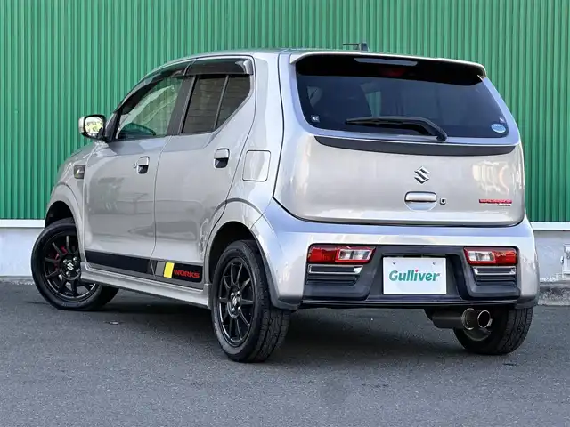 スズキ アルト ワークス 宮城県 2016(平28)年 5.8万km スチールシルバーM 5速MT/ターボ/社外ナビ（NX615）/・CD/DVD/・地デジTV/ETC/ドライブレコーダー/革巻きステアリング/HIDヘッドランプ/フォグランプ/電動格納ミラー/社外マフラー（ROSSOMODELLO）/純正15インチアルミホイール/純正フロアマット/ドアバイザー/Wエアバッグ
