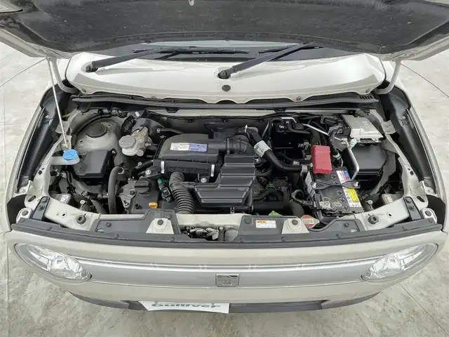 スズキ ラパン X 千葉県 2018(平30)年 4.7万km フォーンベージュメタリック/ホワイト2トーンルーフ 禁煙車/衝突軽減ブレーキ/横滑り防止装置/７型ワイドモニターナビ/フルセグ/Bluetooth接続/ＤＶＤ/ＣＤ再生可/バックカメラ/運転席シートヒーター/アイドリングストップ/プッシュスタート/HIDヘッドライト/オートライト/ビルトインETC/１４インチアルミホイール/運転席/助手席エアバッグ搭載