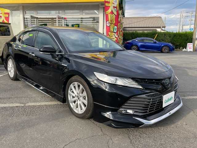 トヨタ カムリ G レザーパッケージ 神奈川県 2018(平30)年 4.7万km アティチュードブラックマイカ ・純正ナビ（CD/DVD/ワンセグ/SD/USB)/・バックカメラ/・モデリスタエアロ/・テレビキャンセラー/・前方ドライブレコーダー/・ETC2.0/・オートクルーズコントロール/・シートヒーター/・純正17インチAW/・前後コーナーセンサー/・LEDヘッドライト/・オートライト/・オートマチックハイビーム/・衝突軽減システム/・レーンキープアシスト/・横滑り防止装置/・パワーシート/・スマートキー/・スペアキー