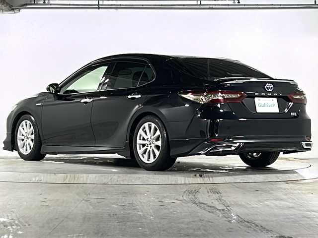 トヨタ カムリ G レザーパッケージ 広島県 2018(平30)年 4.7万km アティチュードブラックマイカ 純正ナビ（CD/DVD/フルセグTV/SD/USB)/バックカメラ/モデリスタエアロ/前方ドライブレコーダー/ビルトインETC2.0/レーダークルーズコントロール/BSM/RCTA/シートヒーター/純正17インチAW/前後コーナーセンサー/LEDヘッドライト/オートライト/オートマチックハイビーム/衝突軽減システム/レーンキープアシスト/横滑り防止装置/パワーシート/スマートキー/スペアキー