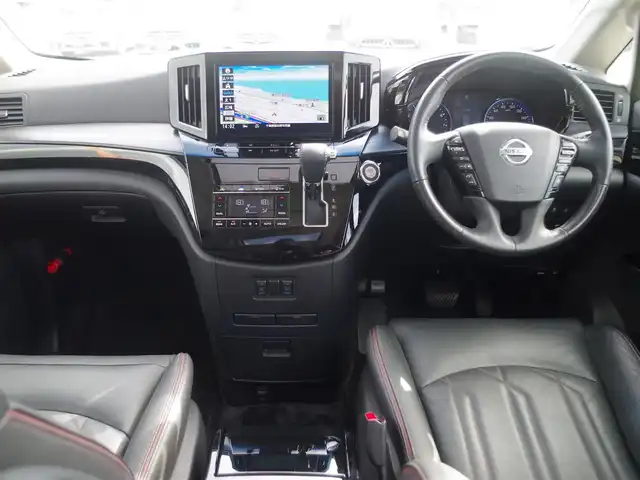 日産 エルグランド 250HWS プレミアム アーバンクロム 千葉県 2021(令3)年 2.3万km 黒 225/55R18/エマージェンシーブレーキ/インテリジェントクルーズコントロール/Wサンルーフ/パワーバックドア/両側パワースライドドア/バックドアイージークローザー/ブラックレザーシート/前席シートヒーター/運転席パワーシート/後席オットマン/純正SDナビ/地デジTV/【BD/DVD/CD再生機能　Bluetooth接続】/アラウンドビューモニター/リバース連動ドアミラー（左/右）/フリップダウンモニター/革巻きステアリング/ステアリングスイッチ/LEDヘッドライト/フォグライト/コーナーセンサー/純正18インチアルミホイル/サイド/カーテンエアバッグ/インテリジェントキー
