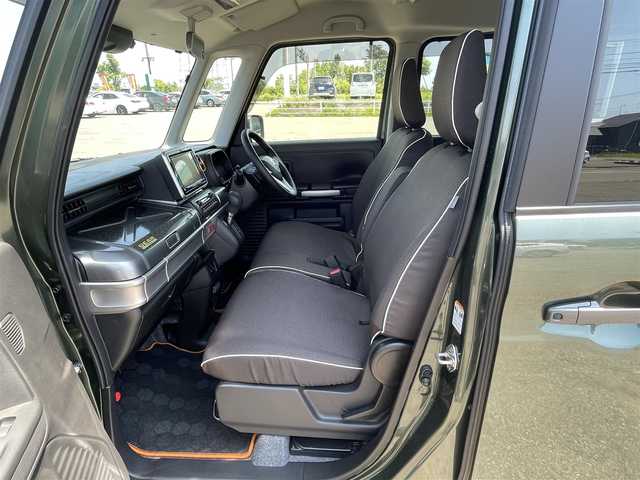 スズキ スペーシア ギア HYBRID XZターボ 道央・札幌 2021(令3)年 0.1万km未満 クールカーキパールメタリック/ガンメタリック2トーン ４WD/ワンオーナー/社外メモリーナビ/CD/DVD/BT/フルセグ/衝突被害軽減ブレーキ/横滑り防止装置/レーダークルーズコントロール/レーンキープアシスト/リヤパーキングセンサー/バックカメラ/ビルトインETC2.0/ドライブレコーダー/アイドリングストップ/両側パワースライドドア/前席シートヒーター/シートカバー/革巻きステアリング/ステアリングリモコン/パドルシフト/AC100V/プッシュスタート/スマートキー/LEDヘッドライト/h粗衣オートライト/オートハイビーム/フォグランプ/電動格納ミラー/ヒーテッドドアミラー/ウィンカーミラー/純正フロアマット/ドアバイザー