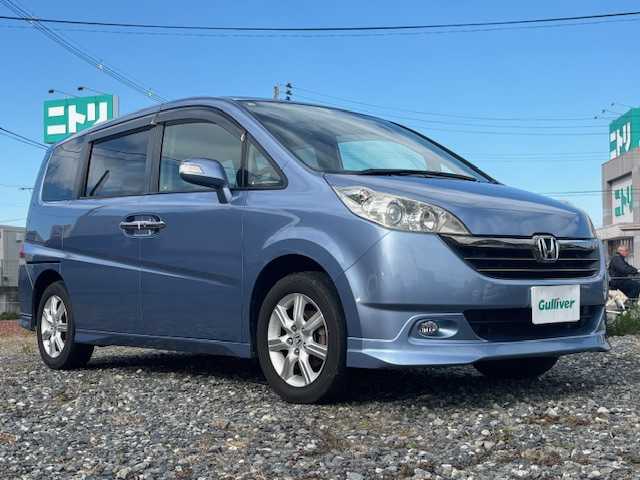 ホンダ ステップワゴン 24Z 宮城県 2007(平19)年 16.3万km 青 登録時走行距離162728km/ＳＤナビ/フルセグＴＶ/両側パワースライドドア/４ＷＤ/ＬＥＤライト/フォグランプ/純正アルミホイール