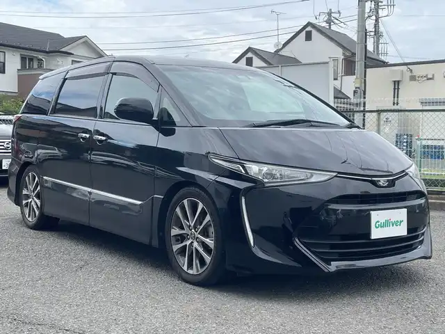 トヨタ エスティマ アエラス プレミアム 神奈川県 2017(平29)年 7.7万km ブラック ワンオーナー/純正ナビ(DVD/CD/AM/FM/BT/SD)/フルセグTV/純正フリップダウンモニター/バックカメラ/トヨタセーフティセンス/クルーズコントロール/レーンキープアシスト/オートハイビーム/横滑り防止装置/両側パワースライドドア/ハーフレザーシート/運転席パワーシート/2列シートオットマン付き/純正フットランプ/TEIN車高調/社外ウィンカーミラー(Silk Blazeレンズ)/前後ターンシグナルランプ社外LED電球/LEDヘッドライト/スマートキー　2本/保証書/取扱説明書＆ナビ取説