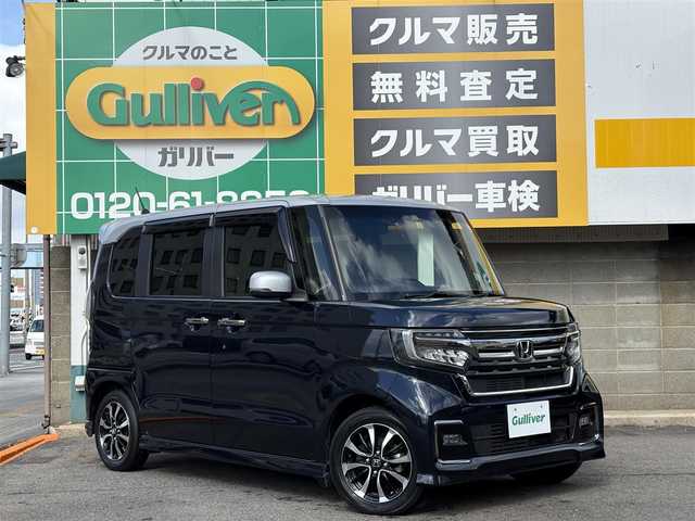 ホンダ Ｎ ＢＯＸ カスタム L 三重県 2021(令3)年 2.2万km 紺Ⅱ ♪ホンダセンシング♪/純正8型ナビ/　・Bluetooth/　・フルセグＴＶ/　・ＤＶＤ再生/　・ＵＳＢ/　・録音/バックガイドモニター/アダプティブクルーズコントロール/両側パワースライド/全席革調シート/クリアランスソナー/スマートキー/プッシュスタート/ＬＥＤヘッドライト/ＬＥＤフォグライト/D/N席シートヒーター/ドライブレコーダー（前後）/オートリトラクタブルミラー/ターンミラー/ｖシートバックテーブル/ビルトインＥＴＣ/純正フロアマット/ステアリングスイッチ/プライバシーガラス/横滑り防止機能