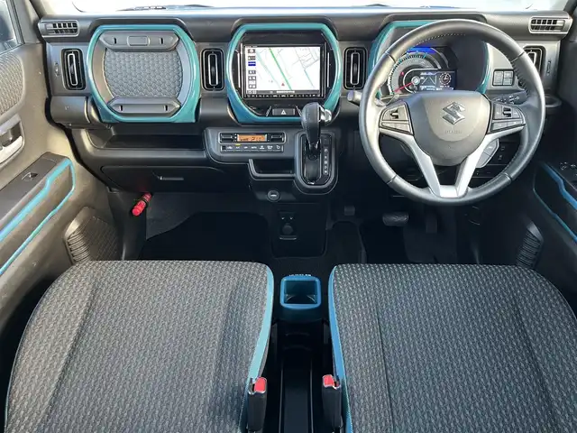スズキ ハスラー HYBRID X ターボ 奈良県 2020(令2)年 7万km デニムブルー ガンメタリック 2トーン 純正8インチナビ（CN-RZ853）/（フルセグ/BT/CD/DVD）/レーダークルーズコントロール/パドルシフト/アラウンドビューモニター/後方コーナーセンサー/衝突軽減システム/レーンキープアシスト/前席シートヒーター/LEDヘッドライト/ETC/純正15インチAW/スペアキーX1