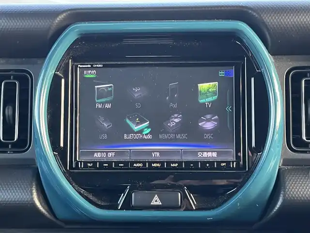 スズキ ハスラー HYBRID X ターボ 奈良県 2020(令2)年 7万km デニムブルー ガンメタリック 2トーン 純正8インチナビ（CN-RZ853）/（フルセグ/BT/CD/DVD）/レーダークルーズコントロール/パドルシフト/アラウンドビューモニター/後方コーナーセンサー/衝突軽減システム/レーンキープアシスト/前席シートヒーター/LEDヘッドライト/ETC/純正15インチAW/スペアキーX1