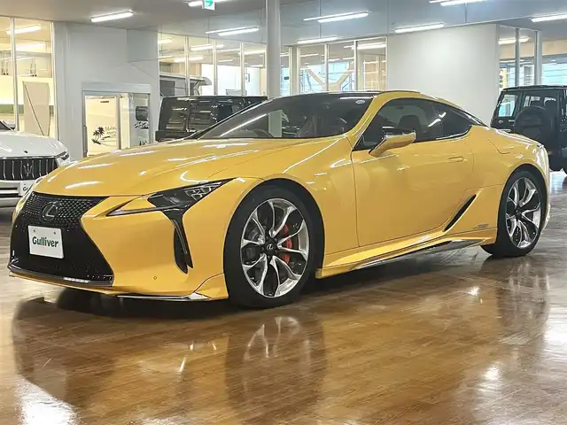 レクサス ＬＣ 500h Sパッケージ 道央・札幌 2018(平30)年 3万km ネープルスイエローコントラストレイヤリング モデリスタエアロ/純正21インチAW/OPブレーキキャリパー/カーボンルーフ/マークレビンソンリファレンスサウンド/セーフティシステムプラス/純正10.3インチワイドナビ/フルセグ/バックモニター/CD/DVD/BT/USB/レーダークルーズコントロール/アクティブリアウイング/アルカンターラベージュハーフレザーシート/アルカンターラルーフ/シートヒーター/エアーシート/ステアリングヒーター/ベンチレーション/8WAYパワーシート/後席アルカンターラシート/ダイナミックハンドリングシステム/三眼LEDヘッドライト/ビルトインETC2.0/スマートキー×2