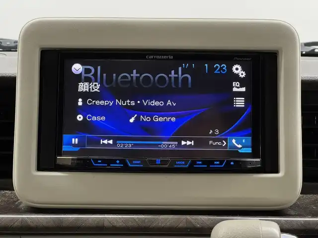スズキ ラパン モード 三重県 2020(令2)年 5.8万km ノクターンブルーパール ガソリン/FF/インパネCVT/カロッツェリア 7インチディスプレイオーディオ FH-9200DVD/（FM/AM/CD/DVD/USB/iPod/Bluetooth/AUX/RCA）/バックカメラ/安全装備/・デュアルセンサーブレーキサポート/・車線逸脱警報機能/・ふらつき警報機能/・誤発進抑制機能/・後方誤発進抑制機能/・リヤパーキングセンサー/・後退時ブレーキサポート/・標識認識機能（車両進入禁止、はみ出し通行禁止、最高速度、一時停止）/・ハイビームアシスト/装備/・シートヒーター（D/N）/・オートエアコン/・オートライトシステム/・キセノンヘッドライト（ロービーム）/・プッシュスタート/・ステアリングスイッチ/・電動格納ドアミラー/・純正ホイールキャップ＆14インチスチールホイール/・保/取/オーディオ取/・スマートキーx2/など