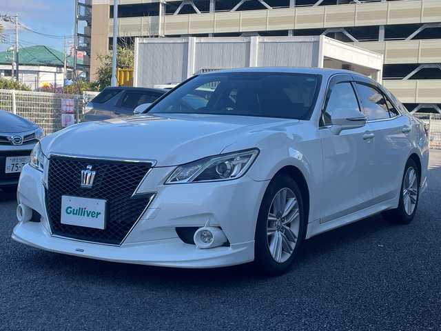 トヨタ クラウン アスリート アスリート 静岡県 2015(平27)年 1.4万km ホワイトパールクリスタルシャイン ワンオーナー/純正ナビ（TV.BT.AM.FM）/純正LEDヘッドライト/純正アルミホイール18インチ/純正フロアマット/純正バイザー/クルーズコントロール追従なし/衝突軽減システム/エンジンプッシュスタート/ETC/スマートキー
