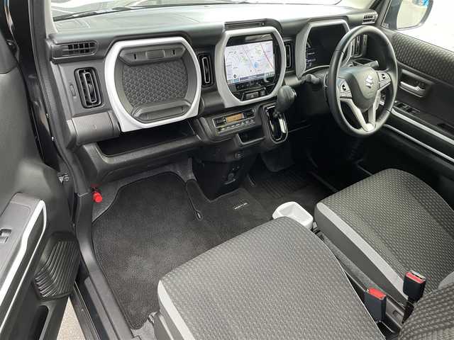 スズキ ハスラー HYBRID X ターボ 滋賀県 2021(令3)年 3.2万km ブルーイッシュブラックパール3 純正9インチナビ/(Bluetooth/USB/Apple Car Play/Android Auto/フルセグ)/全方位カメラ/レーダークルーズコントロール/コーナーセンサー/ETC/シートヒーター/ステアリングスイッチ/衝突軽減ブレーキ/オートライト/オートハイビーム/LEDヘッドライト/プッシュスタート/スマートキー/純正１５インチアルミホイール