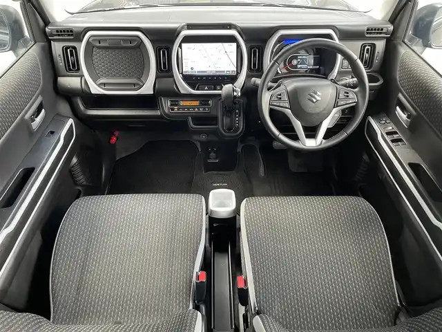 スズキ ハスラー HYBRID X ターボ 滋賀県 2021(令3)年 3.2万km ブルーイッシュブラックパール3 純正9インチナビ/(Bluetooth/USB/Apple Car Play/Android Auto/フルセグ)/全方位カメラ/レーダークルーズコントロール/コーナーセンサー/ETC/シートヒーター/ステアリングスイッチ/衝突軽減ブレーキ/オートライト/オートハイビーム/LEDヘッドライト/プッシュスタート/スマートキー/純正１５インチアルミホイール