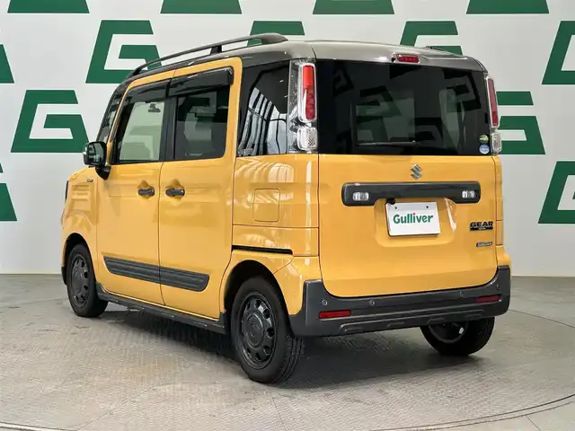 スズキ スペーシア ギア HYBRID XZ 鹿児島県 2021(令3)年 6万km アクティブイエロー/ガンメタリック2トーン 禁煙車　/社外ナビ　/フルセグＴＶ　/Ｂｌｕｅｔｏｏｔｈ　/バックカメラ　/アイドリングストップ　/デュアルカメラブレーキサポート　/後席サーキュレーター　/ステリモ　/両側パワスラ　/ルーフレール　/レーンキープアシスト/社外フロアマット/電格ミラー/LEDヘッドライト/スマートキー/スペアキー/ETC