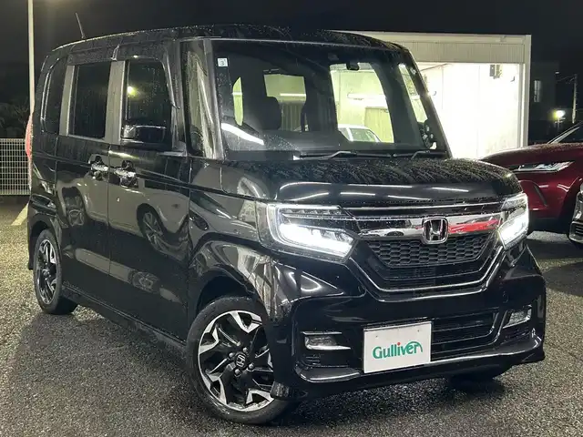 ホンダ Ｎ ＢＯＸ カスタム G L ターボ ホンダセンシング 静岡県 2019(平31)年 3.3万km クリスタルブラックパール ユーザー買取車両/ワンオーナー/純正SDナビ（VXU-195NBi）/【AM/FM/TV/CD/BT/SD】/純正15インチAW/純正サイドエアロパーツ/MTモード付AT/パドルシフト/エンジンスタートボタン/クルーズコントロール（追従走行あり）/USB入力端子/ETC/ドライブレコーダー/ベンチシート/ハーフレザーシート/両側パワースライドドア/横滑り防止装置/レーンアシスト/衝突被害軽減システム/保証書/取扱説明書