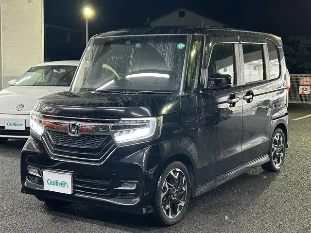 ホンダ Ｎ ＢＯＸ カスタム G L ターボ ホンダセンシング 静岡県 2019(平31)年 3.3万km クリスタルブラックパール ユーザー買取車両/ワンオーナー/純正SDナビ（VXU-195NBi）/【AM/FM/TV/CD/BT/SD】/純正15インチAW/純正サイドエアロパーツ/MTモード付AT/パドルシフト/エンジンスタートボタン/クルーズコントロール（追従走行あり）/USB入力端子/ETC/ドライブレコーダー/ベンチシート/ハーフレザーシート/両側パワースライドドア/横滑り防止装置/レーンアシスト/衝突被害軽減システム/保証書/取扱説明書