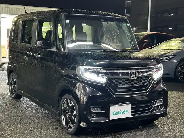 ホンダ Ｎ ＢＯＸ カスタム G L ターボ ホンダセンシング 静岡県 2019(平31)年 3.3万km クリスタルブラックパール ユーザー買取車両/ワンオーナー/純正SDナビ（VXU-195NBi）/【AM/FM/TV/CD/BT/SD】/純正15インチAW/純正サイドエアロパーツ/MTモード付AT/パドルシフト/エンジンスタートボタン/クルーズコントロール（追従走行あり）/USB入力端子/ETC/ドライブレコーダー/ベンチシート/ハーフレザーシート/両側パワースライドドア/横滑り防止装置/レーンアシスト/衝突被害軽減システム/保証書/取扱説明書