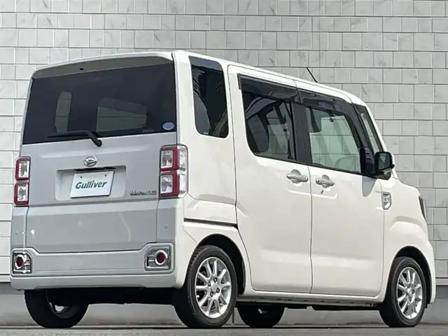 ダイハツ ウェイク G ターボ SA Ⅲ 岩手県 2018(平30)年 6.6万km パールホワイトⅢ 禁煙車/4WD/社外ナビ/→フルセグTV/BT/CD/DVD/バックカメラ/両側パワースライドドア/衝突被害軽減ブレーキ/コーナーセンサー/運転席シートヒーター/ドライブレコーダー/ETC/〇プッシュスタート/〇アイドリングストップ/〇電動格納ミラー/〇ドアバイザー/〇純正フロアマット/純正LEDヘッドライト/オートライト/オートハイビーム/フォグライト