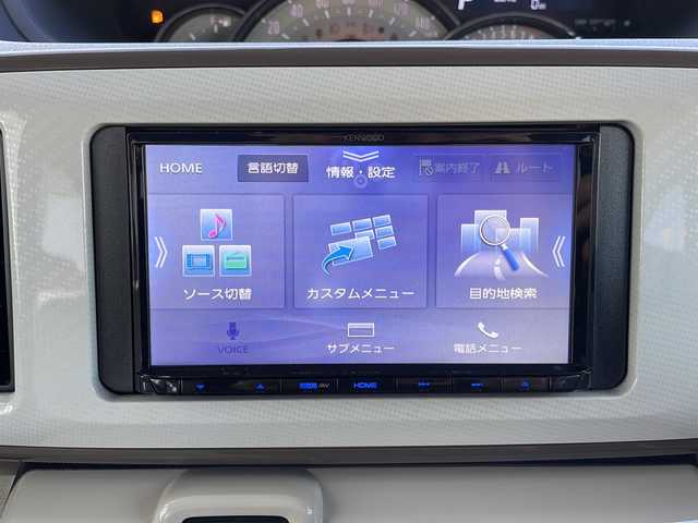 ダイハツ ムーヴ キャンバス G メイクアップ リミテッド　SAⅢ 山口県 2022(令4)年 4.6万km パールホワイトⅢ/ナチュラルベージュマイカメタリック 2トーン 社外ナビ【ケンウッド】/・ワンセグテレビ/・CD/DVD再生/・AM/FMラジオ/・Bluetooth/・AUX/iPod/バックカメラ/アラウンドビューモニター/両側パワースライドドア/ETC/運転席シートヒーター/スマートキー/スペアキー/プッシュスタート/ドリンクホルダー/LEDヘッドライト/フォグライト/サイドマーカーランプ/スマートアシスト3/・衝突回避支援ブレーキ/・衝突警報機能/・ブレーキ制御付き誤発進抑制機能/・ふらつき警報/・コーナーセンサー/保証書/取扱説明書