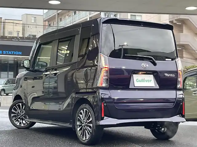 ダイハツ タント カスタム RS 長崎県 2023(令5)年 0.9万km クールバイオレットクリスタルシャイン 社外SDナビ/・AM/FM/BT/HDMI/SD/iPod/バックカメラ/両側パワースライドドア/前席シートヒーター/ステアリングスイッチ/衝突軽減ブレーキ/コーナーセンサー/後席サンシェード/ビルトインETC/アイドリングストップ/社外前後ドライブレコーダー/電子サイドブレーキ/フロアマット/ドアバイザー/保証書/取扱説明書