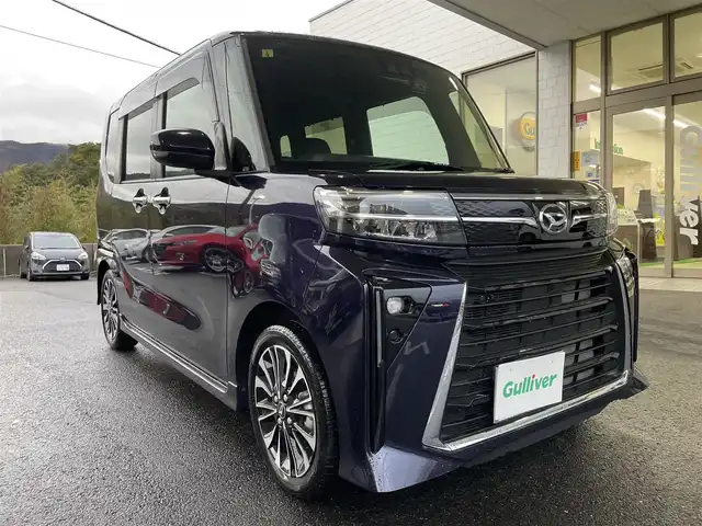 ダイハツ タント カスタム RS 長崎県 2023(令5)年 0.9万km クールバイオレットクリスタルシャイン 社外SDナビ/・AM/FM/BT/HDMI/SD/iPod/バックカメラ/両側パワースライドドア/前席シートヒーター/ステアリングスイッチ/衝突軽減ブレーキ/コーナーセンサー/後席サンシェード/ビルトインETC/アイドリングストップ/社外前後ドライブレコーダー/電子サイドブレーキ/フロアマット/ドアバイザー/保証書/取扱説明書