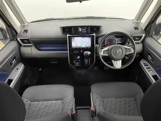 トヨタ ルーミー カスタムG S 岡山県 2018(平30)年 2万km ブラックマイカメタリック/レーザーブルークリスタルシャイン 2トーン 純正９インチナビ　/（CD/DVD/BT/フルセグ）/衝突軽減ブレーキ　/両側電動スライド　/アラウンドビューモニター　/ビルトインＥＴＣ　/ＬＥＤヘッドライト　/クルーズコントロール　/ドライブレコーダー　　/コーナーセンサー/オートハイビーム/フォグランプ/プッシュスタート　/スマートキー/スペアキー×１/純正フロアマット/純正アルミホイール