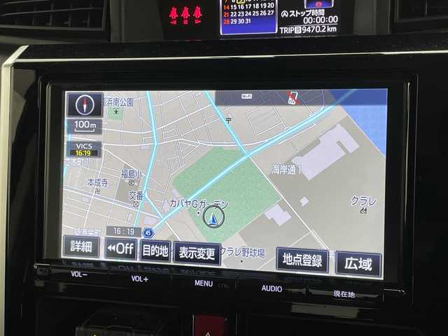 トヨタ ルーミー カスタムG S 岡山県 2018(平30)年 2万km ブラックマイカメタリック/レーザーブルークリスタルシャイン 2トーン 純正９インチナビ　/（CD/DVD/BT/フルセグ）/衝突軽減ブレーキ　/両側電動スライド　/アラウンドビューモニター　/ビルトインＥＴＣ　/ＬＥＤヘッドライト　/クルーズコントロール　/ドライブレコーダー　　/コーナーセンサー/オートハイビーム/フォグランプ/プッシュスタート　/スマートキー/スペアキー×１/純正フロアマット/純正アルミホイール