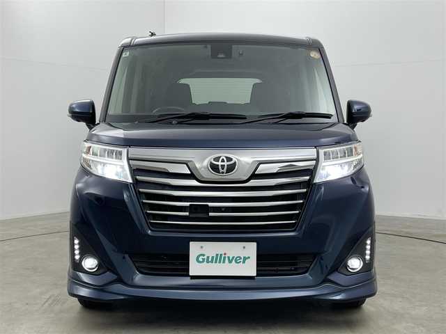 トヨタ ルーミー カスタムG S 岡山県 2018(平30)年 2万km ブラックマイカメタリック/レーザーブルークリスタルシャイン 2トーン 純正９インチナビ　/（CD/DVD/BT/フルセグ）/衝突軽減ブレーキ　/両側電動スライド　/アラウンドビューモニター　/ビルトインＥＴＣ　/ＬＥＤヘッドライト　/クルーズコントロール　/ドライブレコーダー　　/コーナーセンサー/オートハイビーム/フォグランプ/プッシュスタート　/スマートキー/スペアキー×１/純正フロアマット/純正アルミホイール