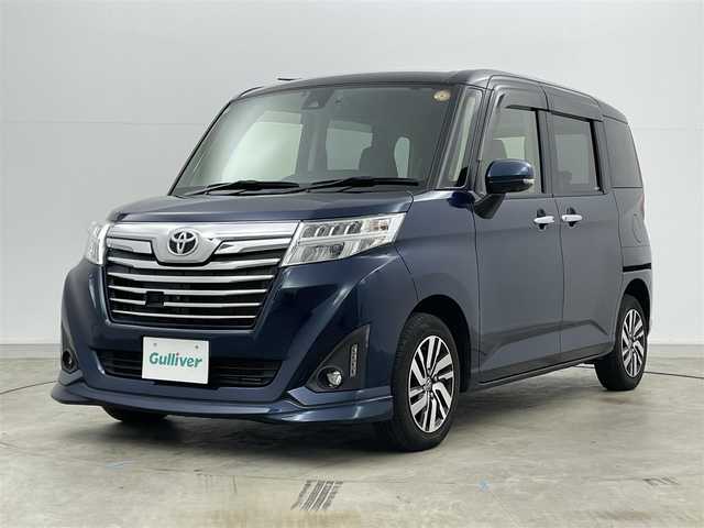 トヨタ ルーミー カスタムG S 岡山県 2018(平30)年 2万km ブラックマイカメタリック/レーザーブルークリスタルシャイン 2トーン 純正９インチナビ　/（CD/DVD/BT/フルセグ）/衝突軽減ブレーキ　/両側電動スライド　/アラウンドビューモニター　/ビルトインＥＴＣ　/ＬＥＤヘッドライト　/クルーズコントロール　/ドライブレコーダー　　/コーナーセンサー/オートハイビーム/フォグランプ/プッシュスタート　/スマートキー/スペアキー×１/純正フロアマット/純正アルミホイール