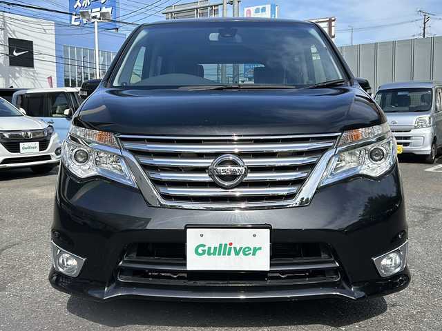 日産 セレナ ハイウェイスター Sハイブリッド 埼玉県 2014(平26)年 7.2万km ダイヤモンドブラック 外部検査実施済み/後期型/ハイブリッドモデル/エマージェンシーブレーキ/レーンキープアシスト/クルーズコントロール/純正ナビTV/純正フリップダウンモニター/純正16インチアルミホイール/両側電動スライドドア/LEDヘッドライト/フォグランプ/バックカメラ/オートライト/プッシュスタート/スマートキー/電動格納ミラー/ETC/アイドリングストップ