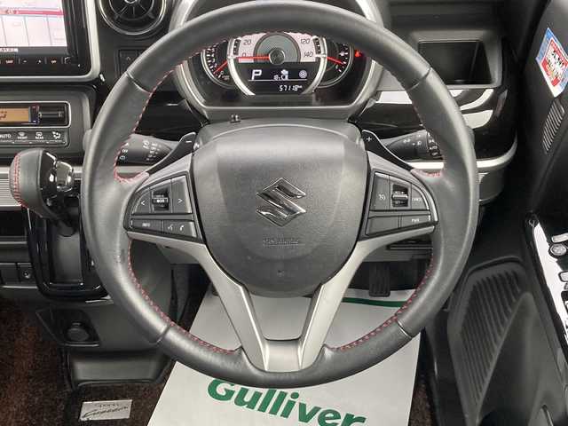 スズキ スペーシア カスタム HYBRID XS ターボ 佐賀県 2018(平30)年 5.8万km ブルーイッシュブラックパール3 Panasonicナビ/全方位カメラ/衝突被害軽減ブレーキ/車線逸脱警報機能/オートハイビーム機能/コーナーセンサー/ヘッドアップディスプレイ/両側パワースライドドア/クルーズコントロール/ステアリングスイッチ/ビルトインETC/スマートキー/スマートキー/LEDヘッドライト/フォグライト/純正アルミホイール