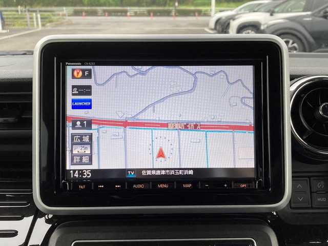 スズキ スペーシア カスタム HYBRID XS ターボ 佐賀県 2018(平30)年 5.8万km ブルーイッシュブラックパール3 Panasonicナビ/全方位カメラ/衝突被害軽減ブレーキ/車線逸脱警報機能/オートハイビーム機能/コーナーセンサー/ヘッドアップディスプレイ/両側パワースライドドア/クルーズコントロール/ステアリングスイッチ/ビルトインETC/スマートキー/スマートキー/LEDヘッドライト/フォグライト/純正アルミホイール